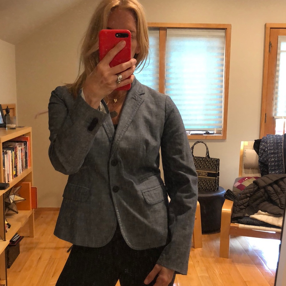 J. Crew size 6 cotton school boy blazer blue